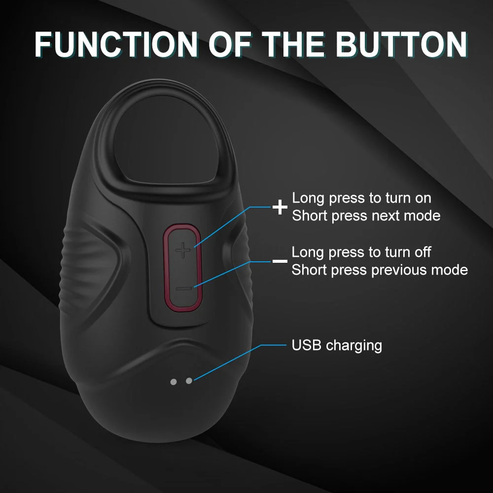 10 Modes Men Scrotum Massager Male Chastity Cage Testicle Bondage Vibrator - Image 5