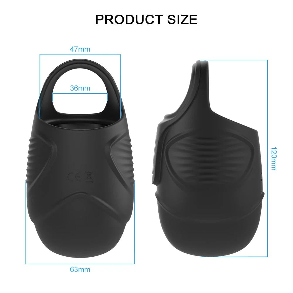 10 Modes Men Scrotum Massager Male Chastity Cage Testicle Bondage Vibrator - Image 8