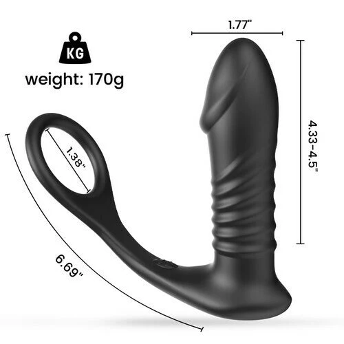 10 Thrilling Vibration 3 Thrusting Silicone Remote Control Cock Ring Anal Vibrator - Image 4