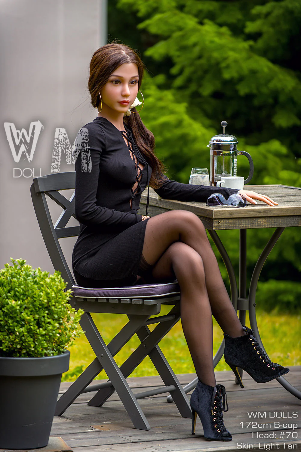172cm/5ft8 B-cup Curly Brunette Light Tanned Skin TPE Sex Doll with #70 Head - Image 6