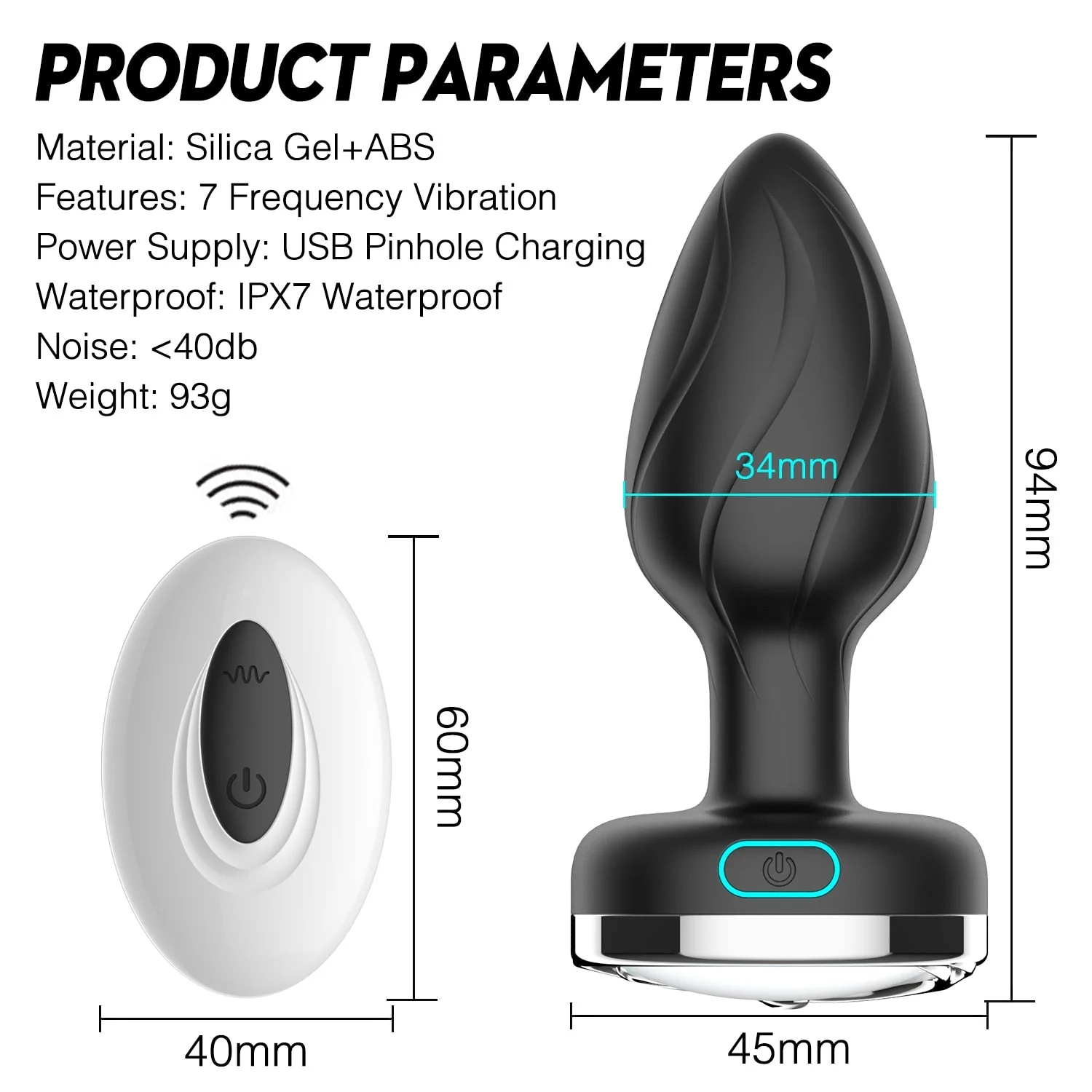 Colourful Remote Control Anal Plug - Image 7