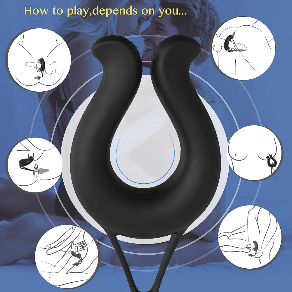 9 Modes Vibrating Cock Ring & Anul Plug Massager - Image 4