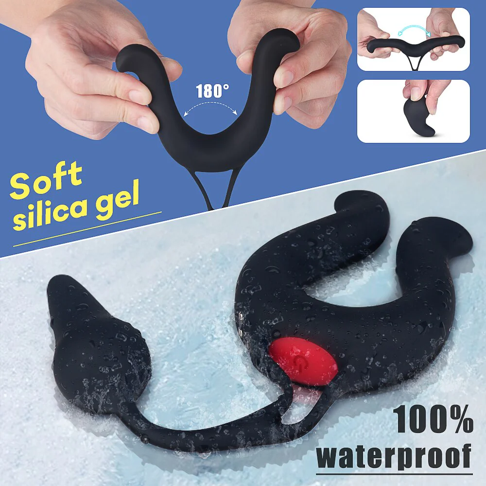 9 Modes Vibrating Cock Ring & Anul Plug Massager - Image 6