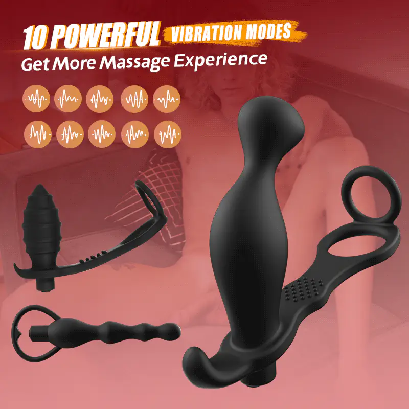 Abe - 10 Vibrating Prostate Massager Set 3PCS - Image 2