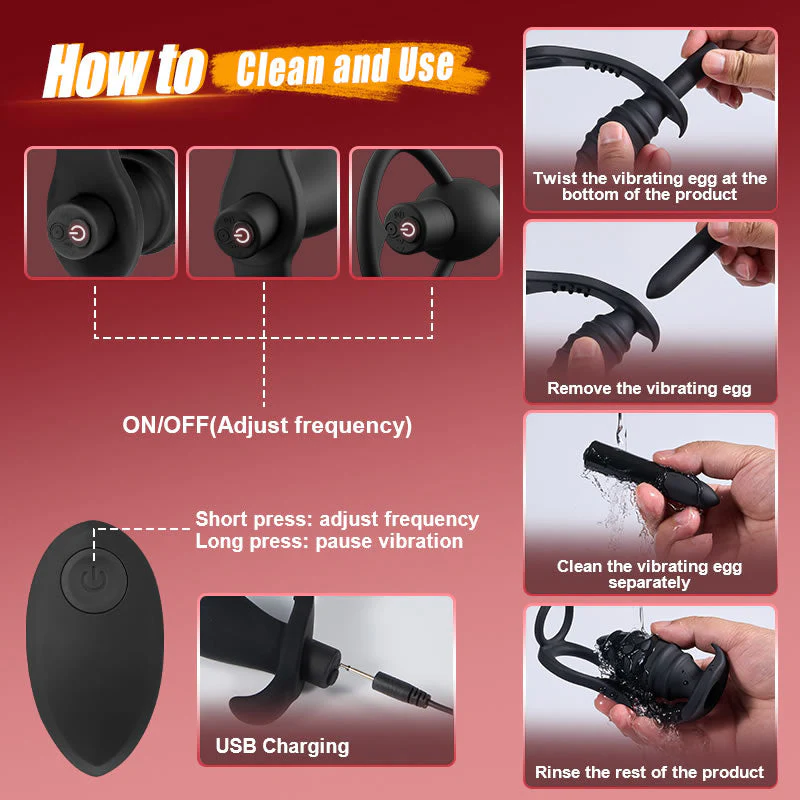 Abe - 10 Vibrating Prostate Massager Set 3PCS - Image 3