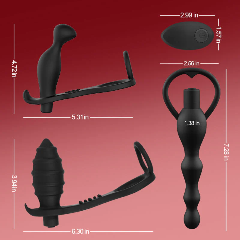 Abe - 10 Vibrating Prostate Massager Set 3PCS - Image 4
