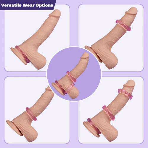 Acmejoy - 3-Piece Set Cock Rings High-Elasticity Tpe Rings For Male Pleasure - Image 3