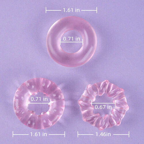 Acmejoy - 3-Piece Set Cock Rings High-Elasticity Tpe Rings For Male Pleasure - Image 8