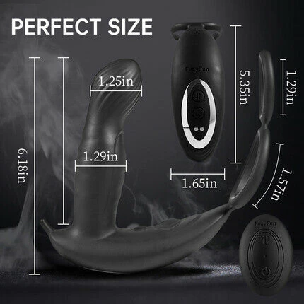 Acmejoy - 5 Thrusting 10 Vibrating Direct Prostate Massager with Cock Ring - Image 4
