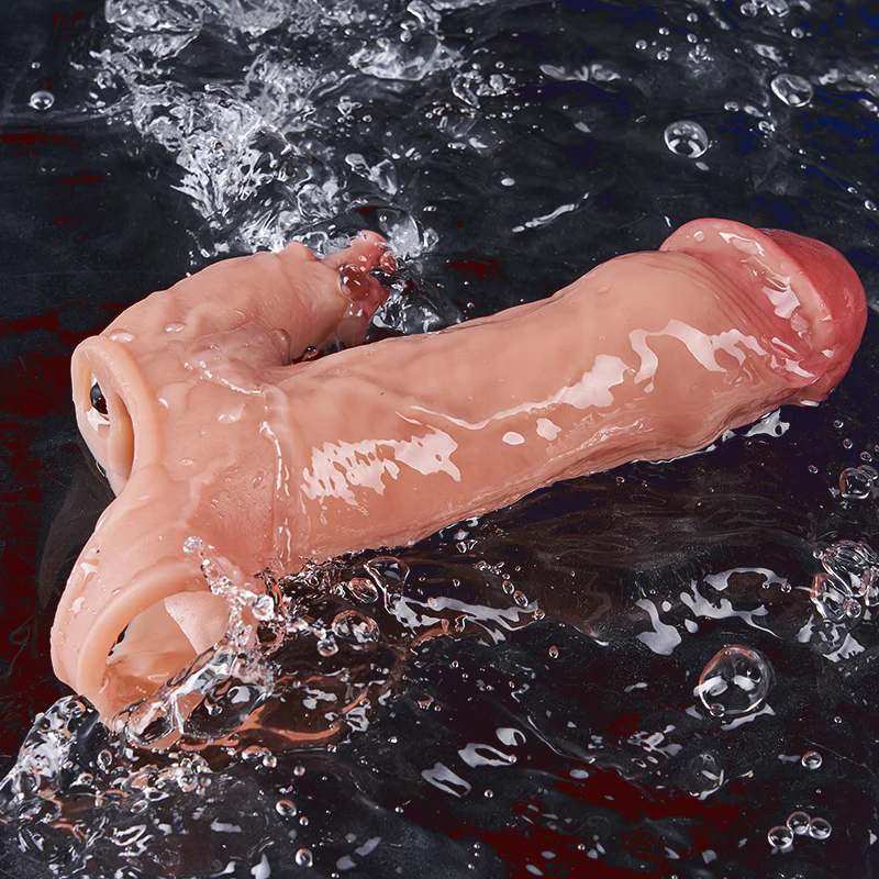 Acmejoy - Penis Sleeve Extender Enlarger Vibrating Cock Ring 8 Modes For Men Couples - Image 5