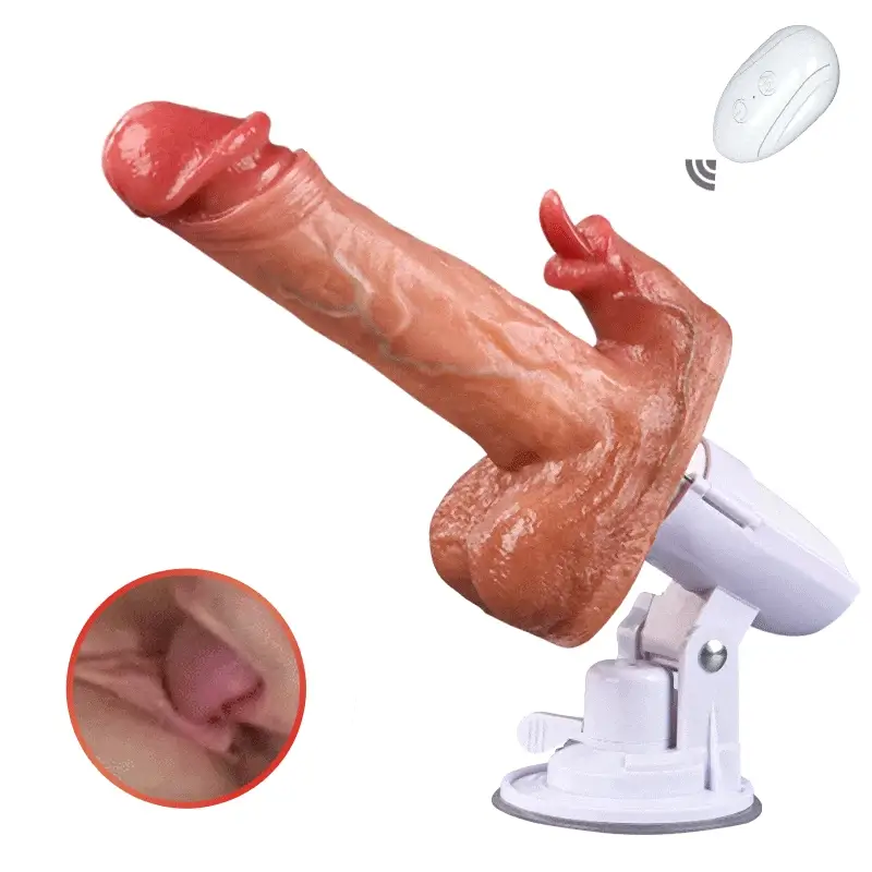 Acmejoy – Sexmaschine, 90°, automatisch verstellbarer Vibrator mit 8 stoßenden, vibrierenden und leckenden Dildos