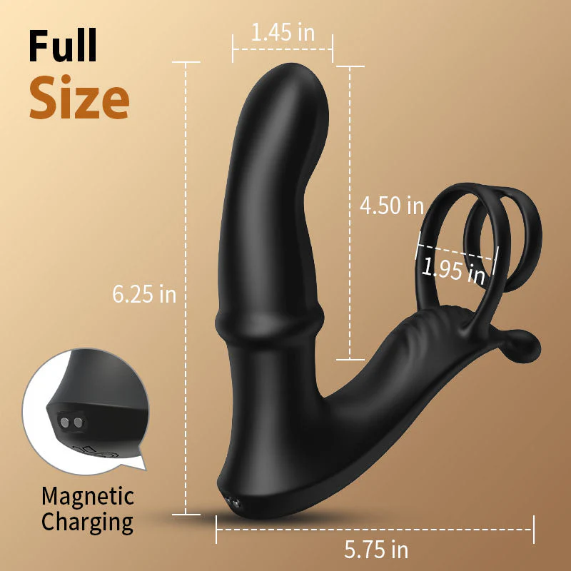 Acmejoy - Thrusting Prostate Massager With Double Cock Rings - Image 5