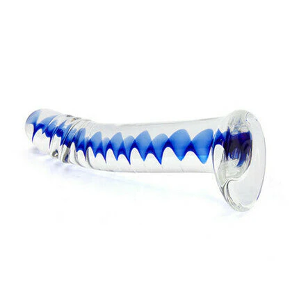 Acmejoy Frozen Sapphire Spiral Glass Dildo 6.18 Inch - Image 2