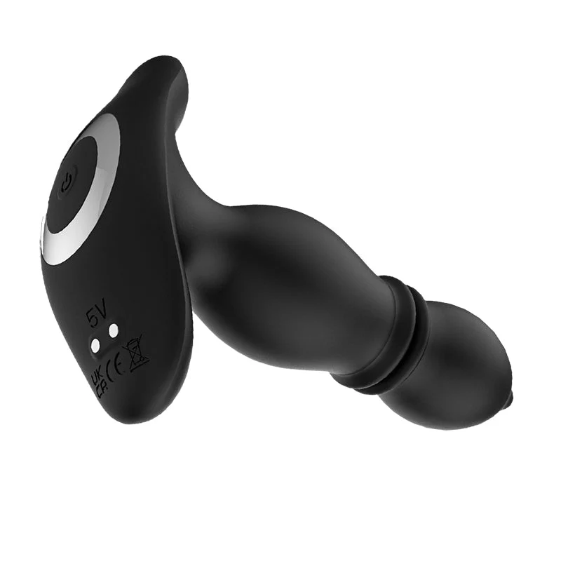2 IN 1 Prostata Analplug 9 Stoßmodi 9 Vibrationsmodi 14,5cm Schwarz - Image 3