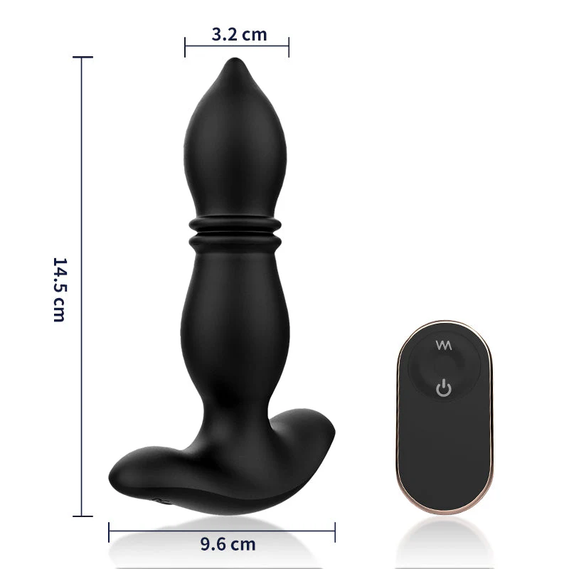 2 IN 1 Prostata Analplug 9 Stoßmodi 9 Vibrationsmodi 14,5cm Schwarz - Image 5