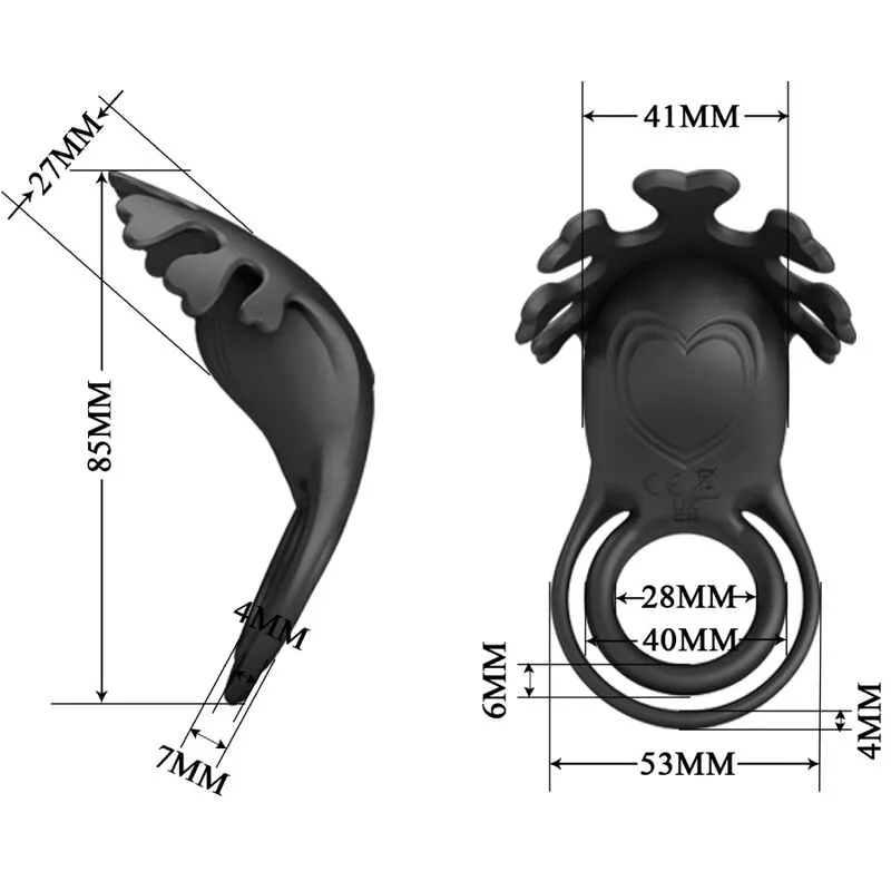 Anneau Pénien Vibrant En Silicone Noir Rechargeable - Image 6