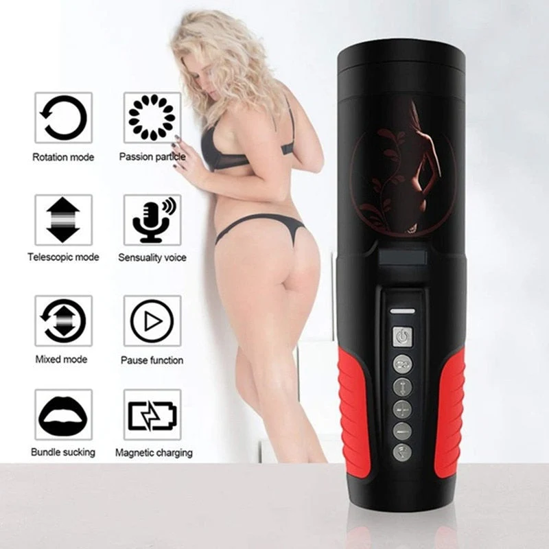 Automatic Telescopic Piston Double-end Rotate Oral Masturabation Cup - Image 12