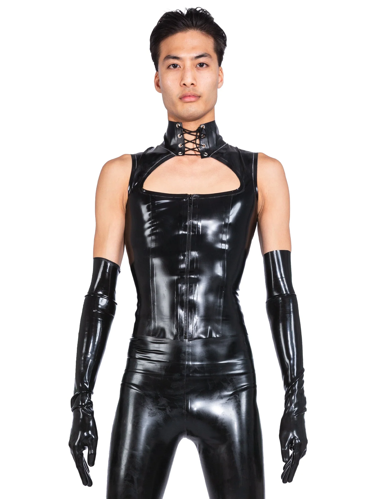 Black Latex/Rubber Revelant Top - Image 10