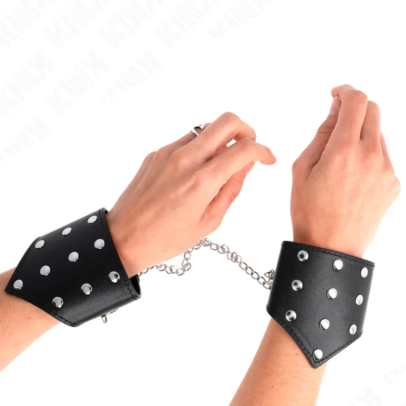 Bracelets BDSM cuir véritable ajustables élégants - Image 2