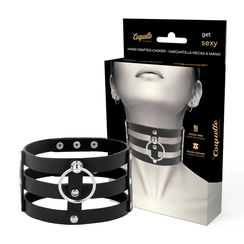 Collier Bdsm Cuir Végétalien Ajustable