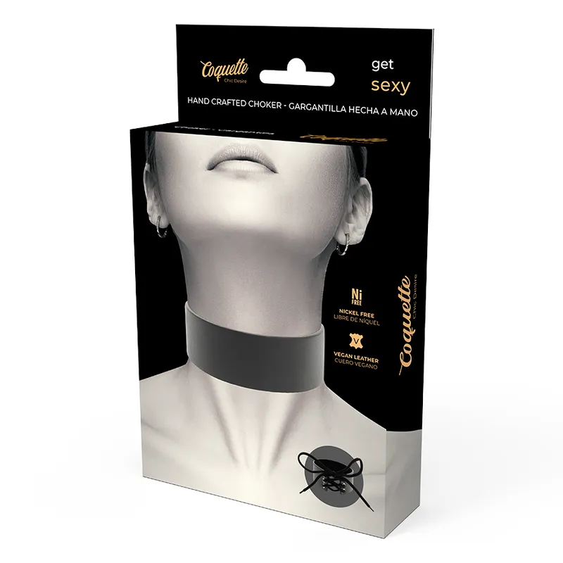 Collier Bdsm Cuir Végétalien Noir Ajustable - Image 3