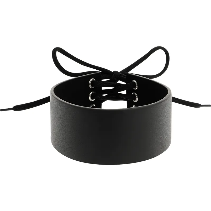 Collier Bdsm Cuir Végétalien Noir Ajustable - Image 4