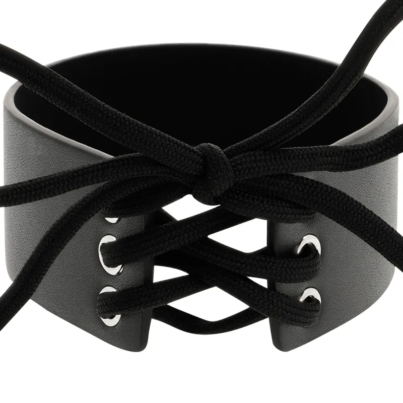 Collier Bdsm Cuir Végétalien Noir Ajustable - Image 6