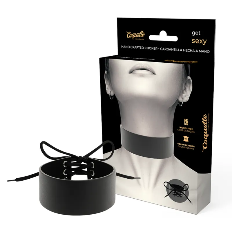 Collier Bdsm Cuir Végétalien Noir Ajustable - Image 7