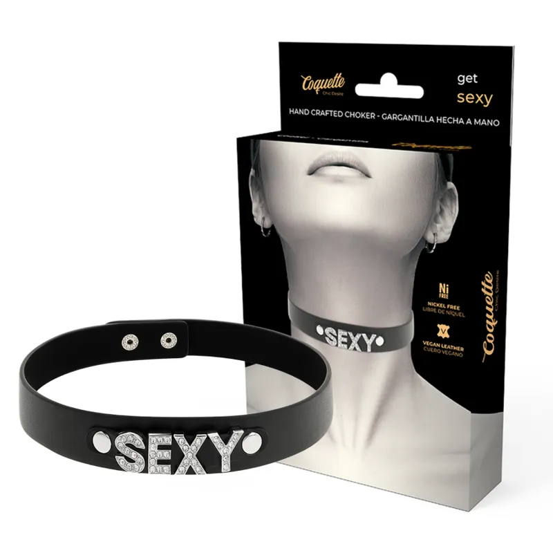 Collier Bdsm Noir Cuir Végétalien Ajustable