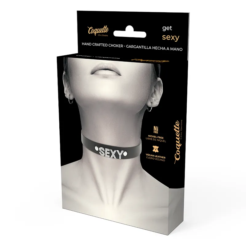 Collier Bdsm Noir Cuir Végétalien Ajustable - Image 3