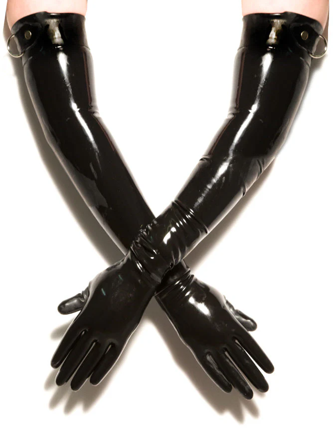 D Ring Latex/Rubber Shoulder Gloves - Image 2