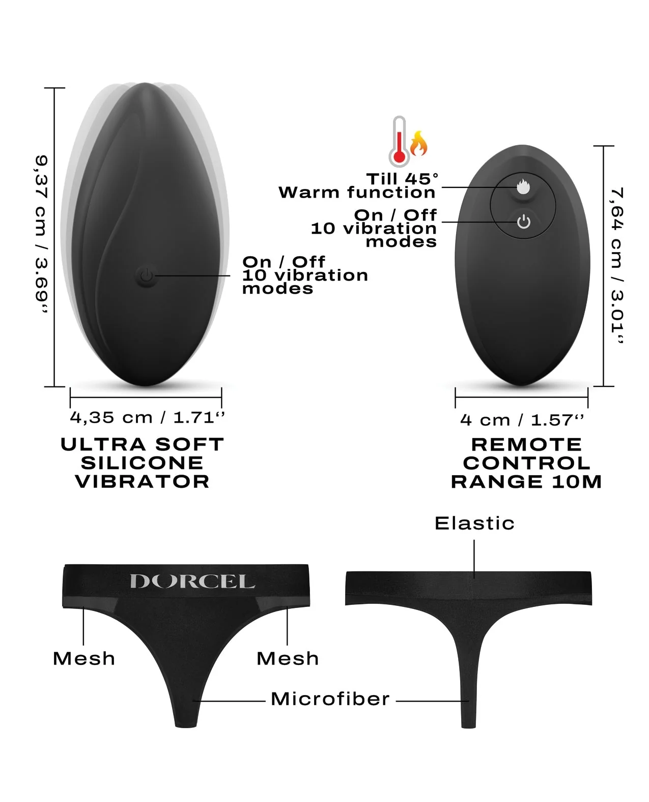 Dorcel Discreet Panty Vibe w/Panty Small - Black - Image 4