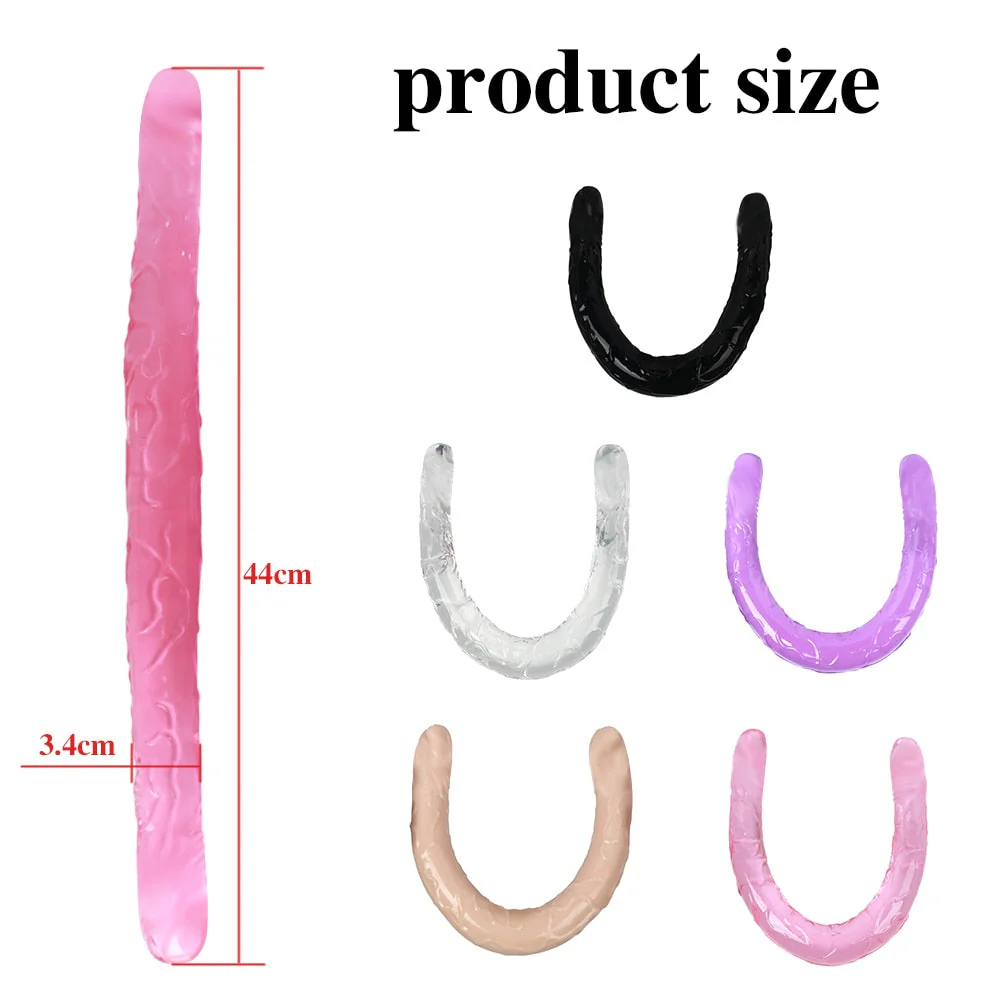 Double Long Soft Jelly Realistic Dildo - Image 7