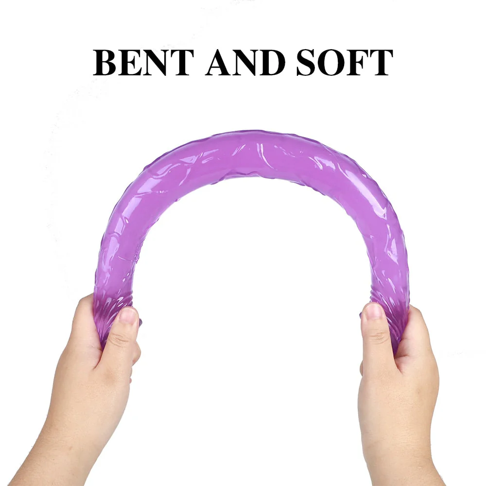 Double Long Soft Jelly Realistic Dildo - Image 9