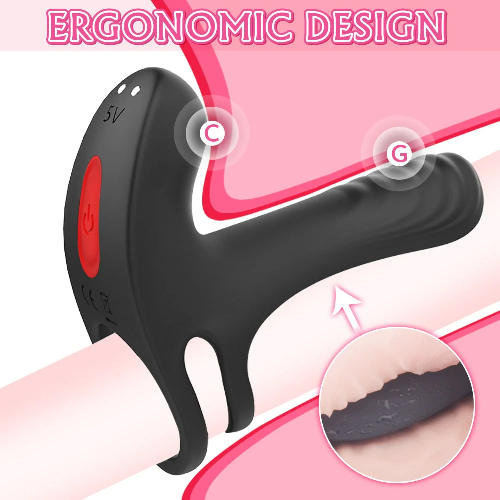 Elastic Delay Vibrating Cock Ring Stretchy Intense Clit Stimulation Vibrator - Image 3