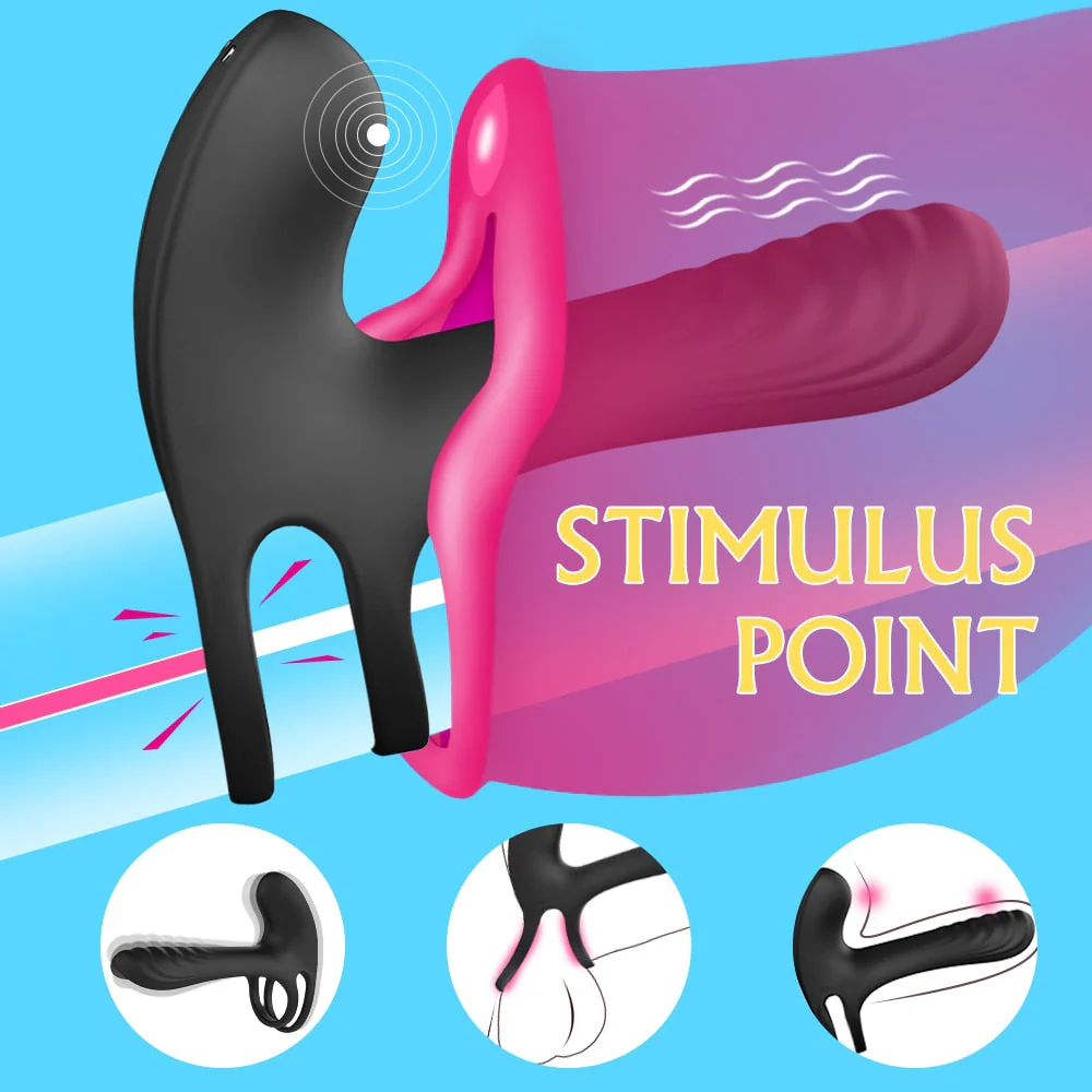 Elastic Delay Vibrating Cock Ring Stretchy Intense Clit Stimulation Vibrator - Image 6