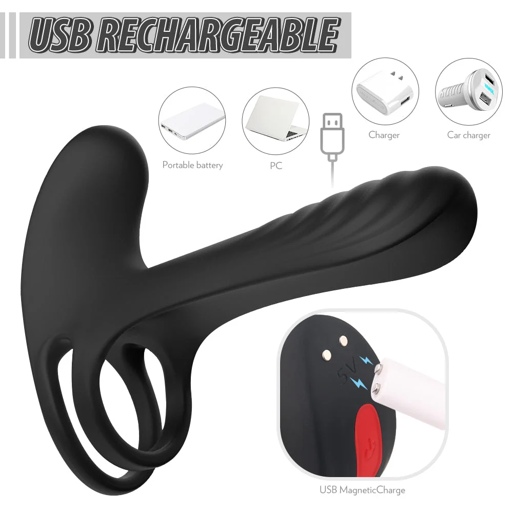 Elastic Delay Vibrating Cock Ring Stretchy Intense Clit Stimulation Vibrator - Image 7