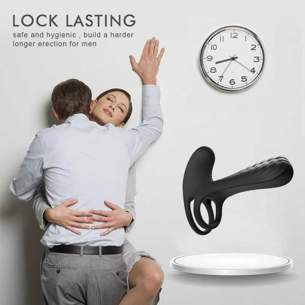 Elastic Delay Vibrating Cock Ring Stretchy Intense Clit Stimulation Vibrator - Image 8