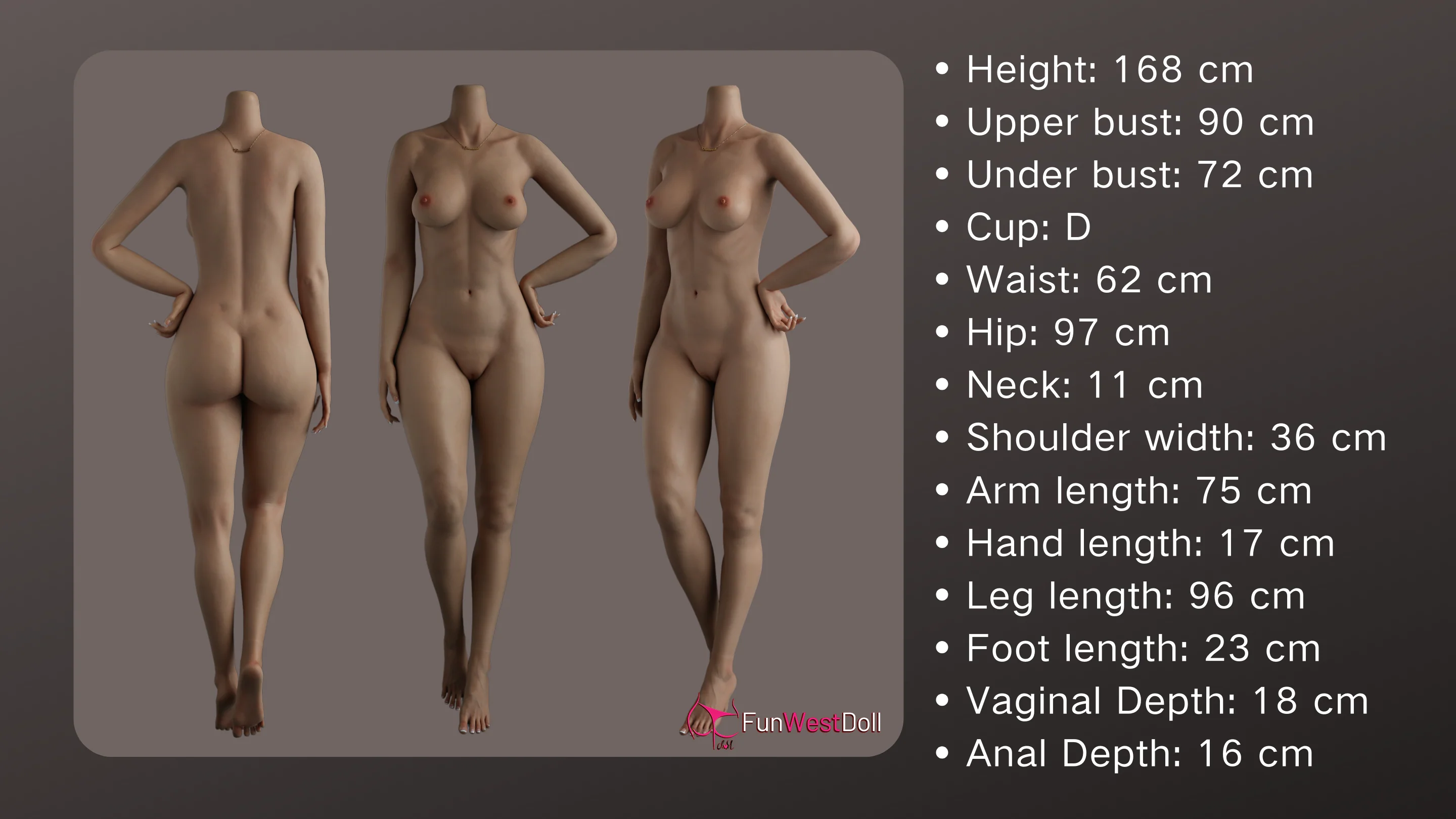 EU In Stock - 168cm (5' 6") D-Cup Real Skin Texture Silicone Sex Doll With Big Boobs -  #026S Natural Lexie - Image 3