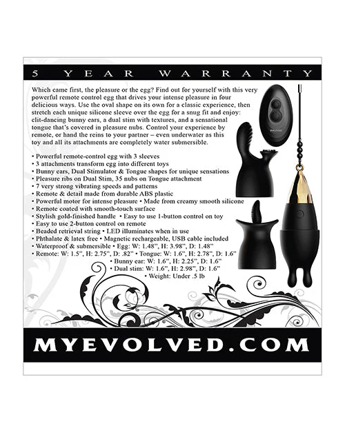 Evolved Egg Citement Rechargeable Bullet - Black/Gold - Image 2