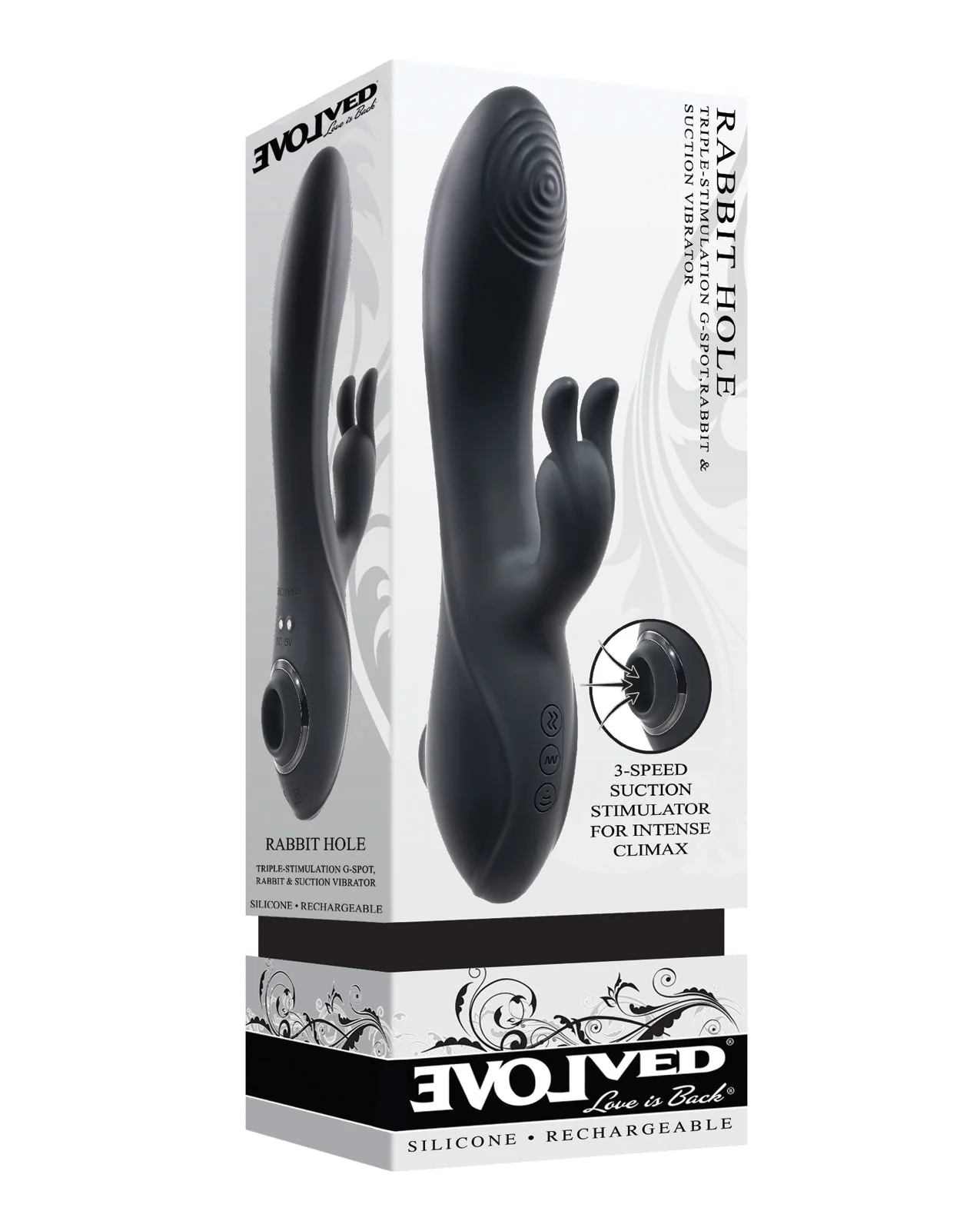 Evolved Rabbit Hole Triple Stimulation Vibrator G-bliss O-maker - Black