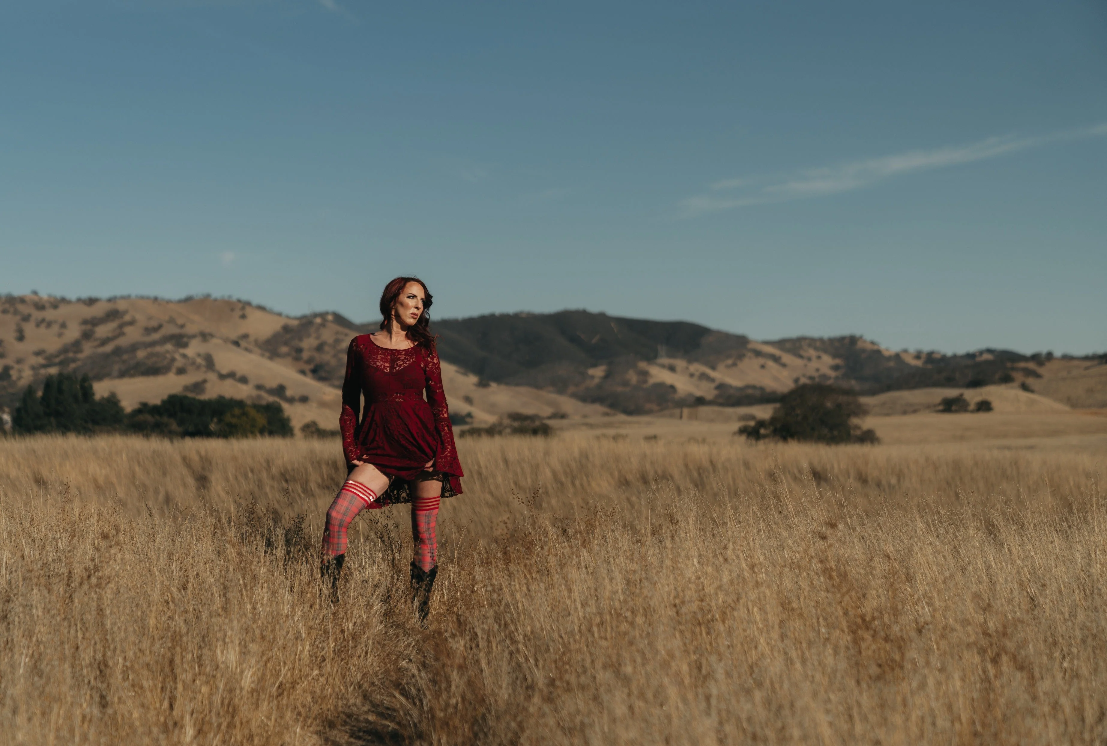 Grace: Red Plaid Thigh Highs. Petite to Plus Size - Image 6