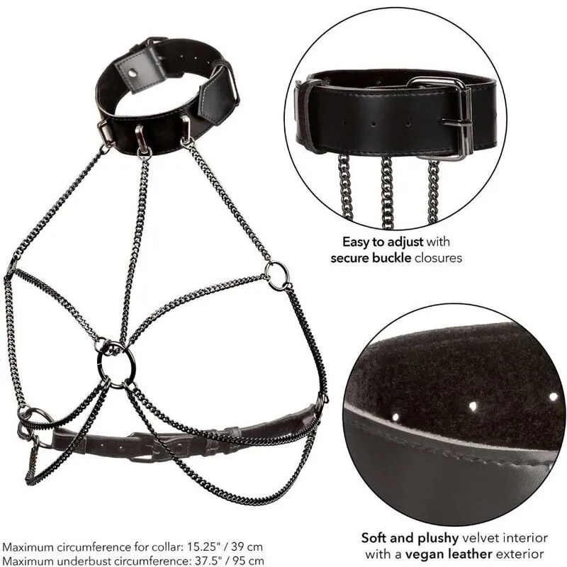 Harnais Collier Multi Chaînes Cuir Végétalien - Image 3