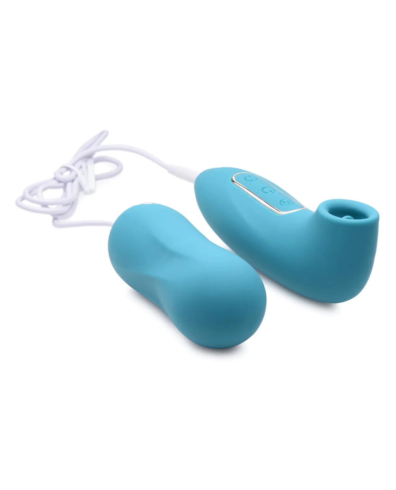 Inmi Entwined Silicone Thumping Egg & Licking Clitoral Stimulator - Green - Image 3