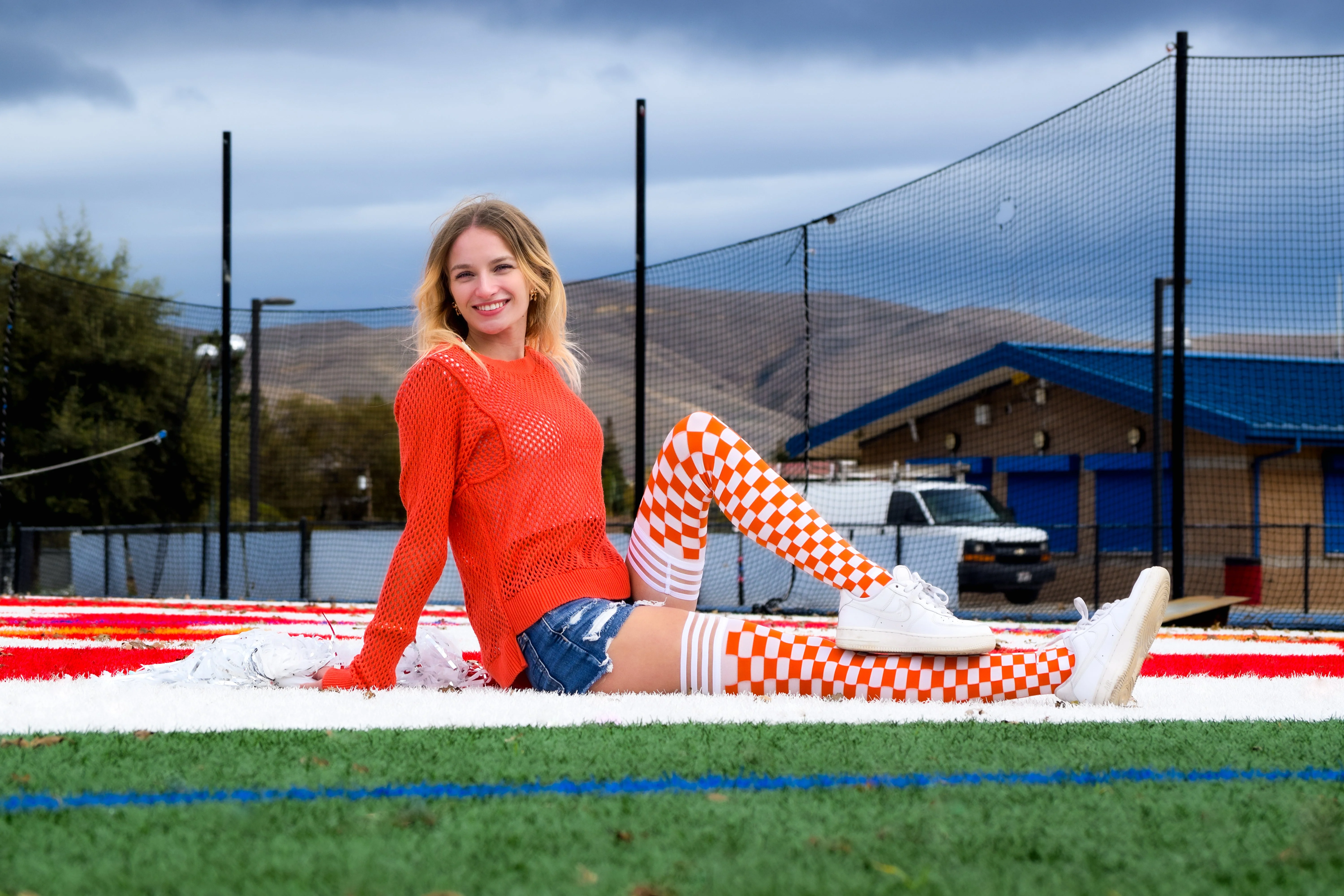 Game Day! - Orange & White Thigh-Highs - Image 2