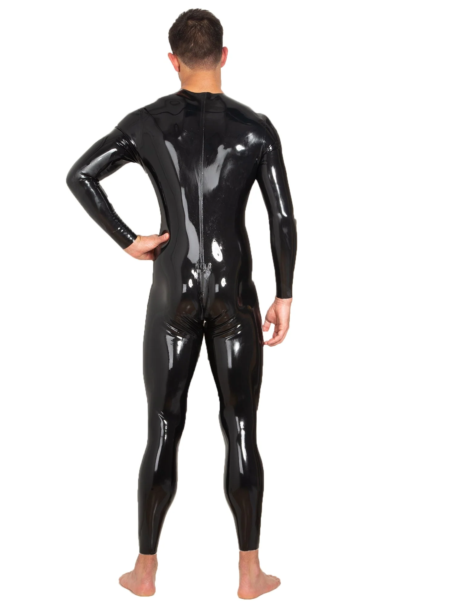 Latex/Rubber Catsuit Neck Entry With Crotch Zip - Image 3