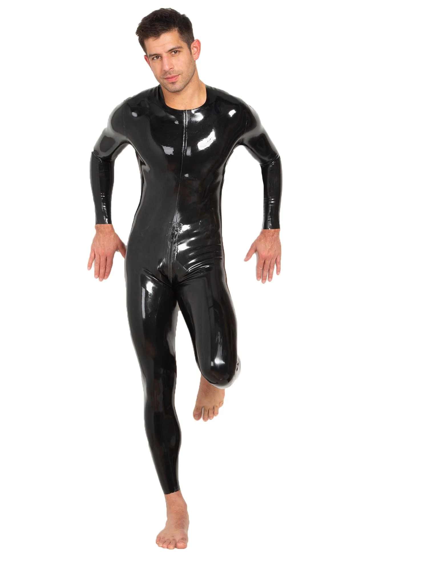 Latex/Rubber Catsuit Neck Entry With Crotch Zip - Image 4