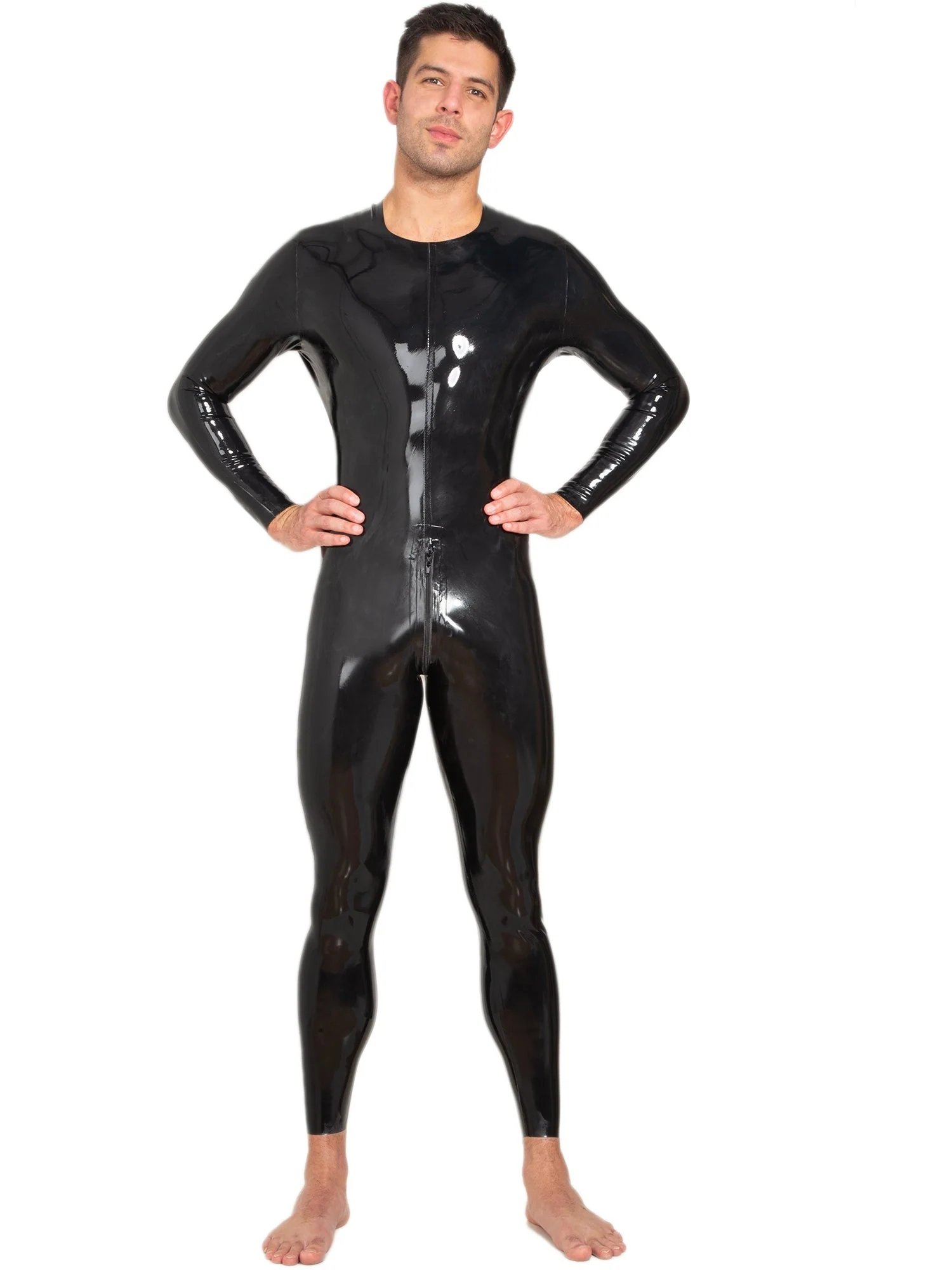 Latex/Rubber Catsuit Neck Entry With Crotch Zip - Image 6