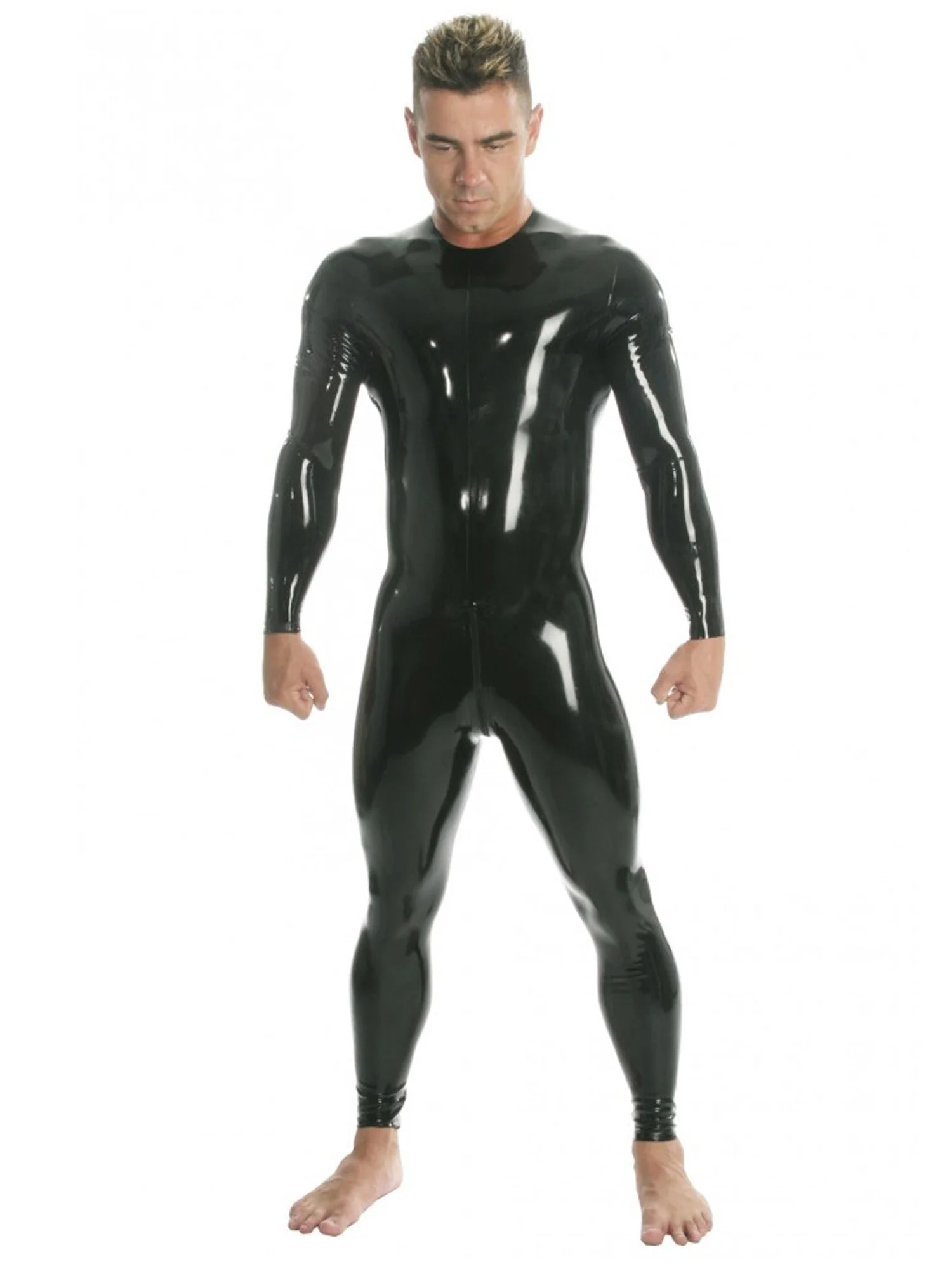 Latex/Rubber Catsuit Neck Entry With Crotch Zip - Image 8