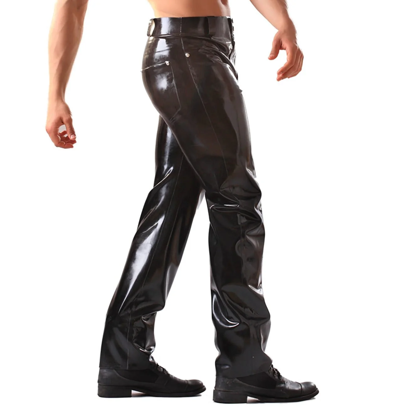 Latex/Rubber Jeans With Pockets Front & Back - Image 6